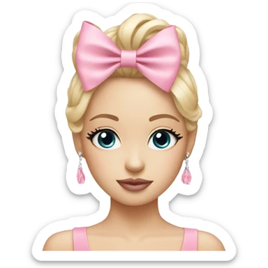 pink bow emoji with dior font  sticker