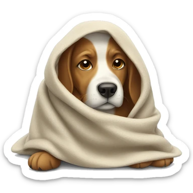 Dog under blanket sticker