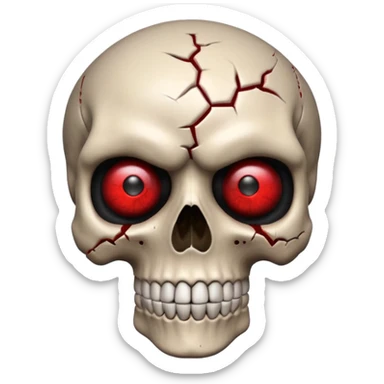 Lose Emoji

Glossy 3D emoji of a skull with red eyes, slightly cracked, dark red and black tones. sticker