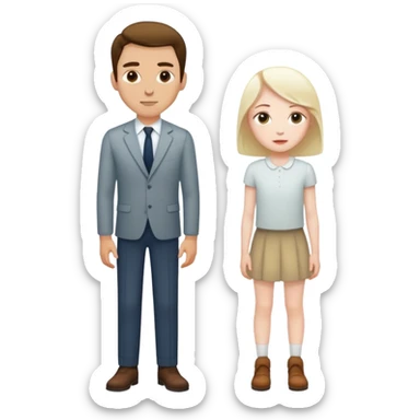 Short girl next to tall man sticker