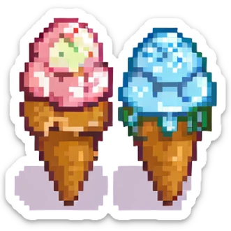 two scoops of ice cream sticker