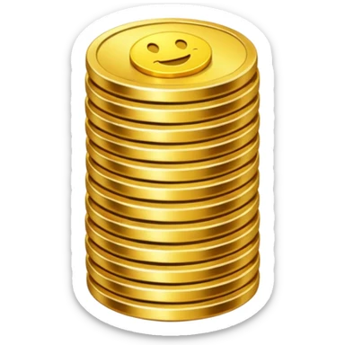 a stack of coins simple emoji style sticker