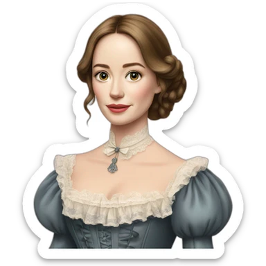 Emily Blunt in a Victorian era dress sticker