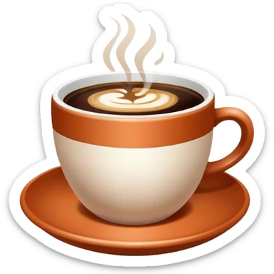 Beautiful terracotta color cup of coffee sticker