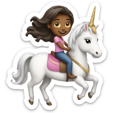 a girl riding a unicorn in lebanon sticker
