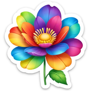 Flower with rainbow petals with gyatt sticker