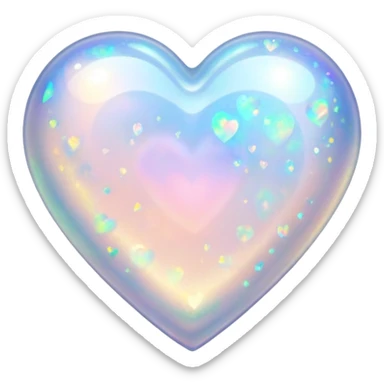 Heart shaped opal with flecks  sticker