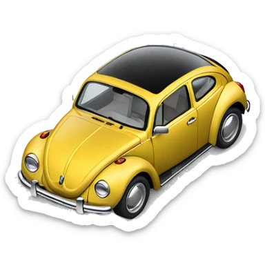 A 2019 volkswagen beetle that is yellow sticker