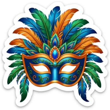 carnival mas costume, blue, green and orange preferably  sticker