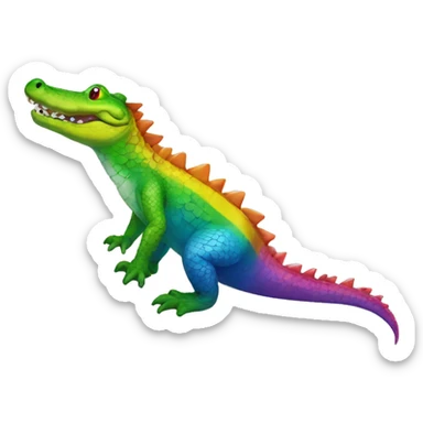 Gay rainbow alligator sticker