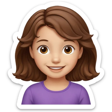 3yr old girl wavy/cyrly brown hair brown eyes skinny sticker