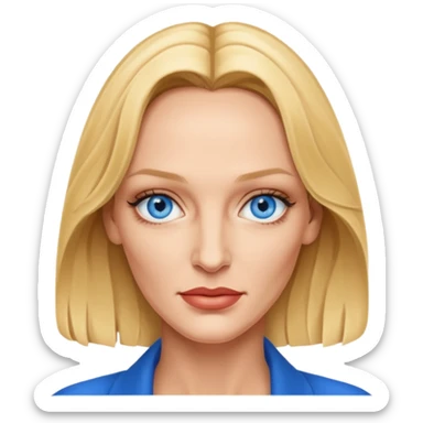 Uma Thurman with blue eyes sticker