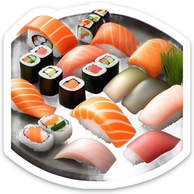 Platter of sushi sticker