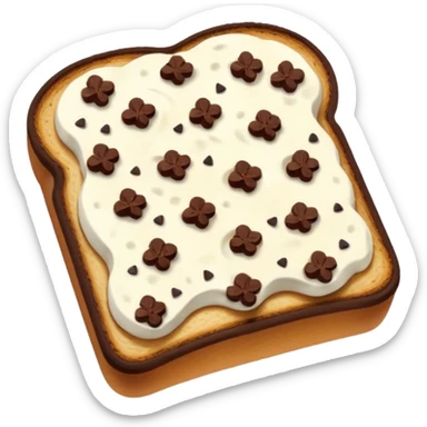 a toast with ricotta and chocolate chips on top sticker