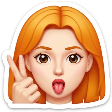 women with tongue out and middle finger up sticker