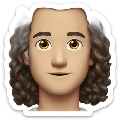 Joseph Quinn Eddie Munson  with dark curled long hair stranger things sticker