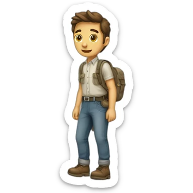 Viajero con camisa que diga AVENTOUR  sticker