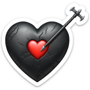 Corazón negro con una flecha sticker