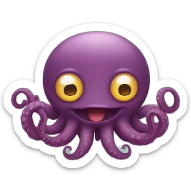 Cute kraken cute face eyes close medidating sticker