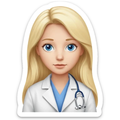 Femme blonde aux cheveux longs, aux yeux bleus, vétérinaire sticker