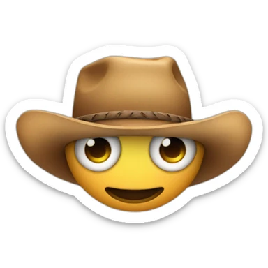 eyes emoji with cowboy hat on each eye sticker