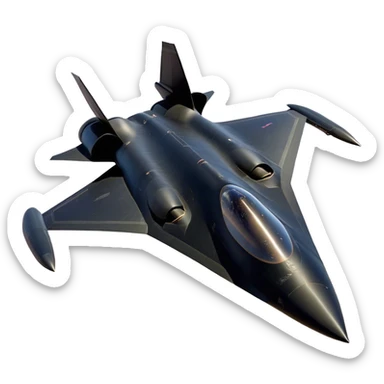 SR-71 Blackbird - Lockheed Martin (Stealth Grey) A sleek, high-speed reconnaissance aircraft with an elongated, needle-like fuselage and a smooth, aerodynamic design. The body is finished in a deep, matte jet-black with subtle panel lines and heat-resistant detailing. Its twin engines are seamlessly integrated into the structure, with sharp, swept-back wings that emphasize speed and stealth. The cockpit canopy is tinted, adding to its mysterious, high-tech aesthetic, while the overall silhouette exudes an aura of unmatched velocity and secrecy. sticker