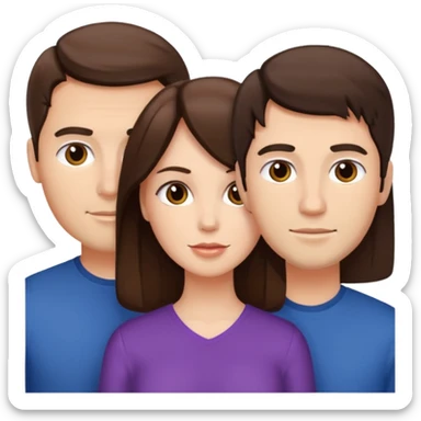 Un trouple deux hommes une femme brune sticker