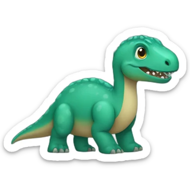 teal circle dinosaur sticker