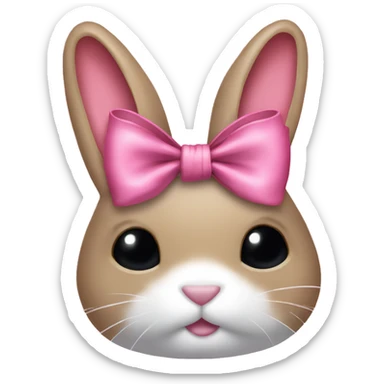 Really fancy pink bow on a bunny  sticker