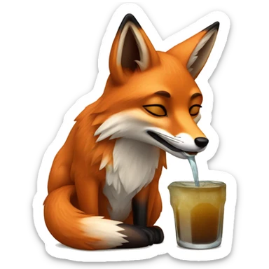 fox drinking argentine mate sticker