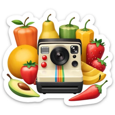 polaroid with food photos sticker