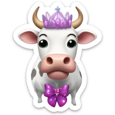 Cow dressed as a sugar plum fairy sticker