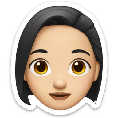 Girl with black straight hair, with a bow in her hair sticker