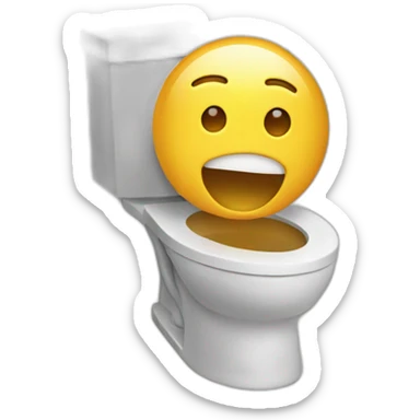 toilet with a head out of the bowl sticker