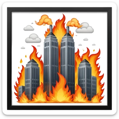 Twin towers crashing sticker