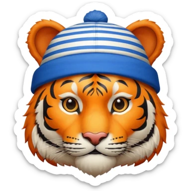 blue hat tiger sticker