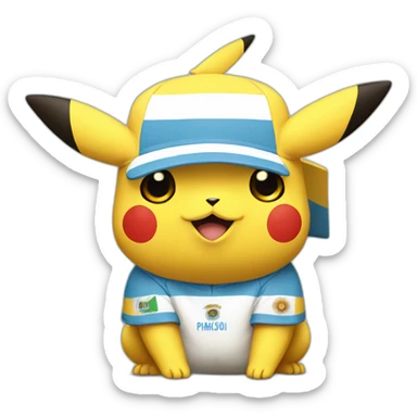 pikachu with a argentina jersey sticker