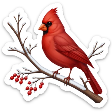 Cardinal in snow sticker