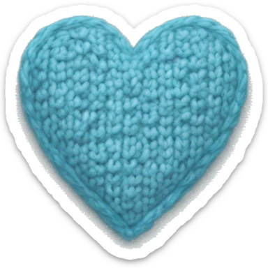 Knitted light blue heart sticker
