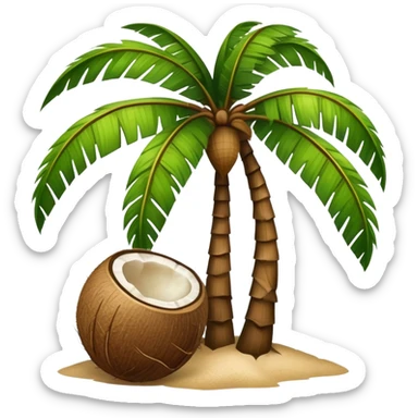 tropical palm tree with coconuts sticker