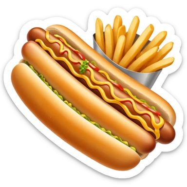 hot dog and french fries sticker