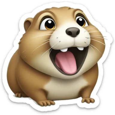 Gopher with funny face sticker