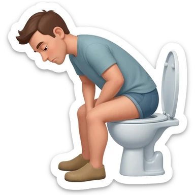 Pooping man toilet sticker