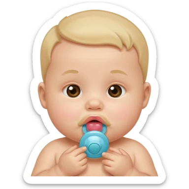 baby with pacifier in mouth sticker