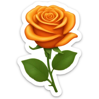 Orange aesthetic heart in which there is a bright orange rose  sticker