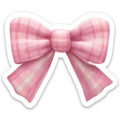 Pastel pink plaid bow sticker