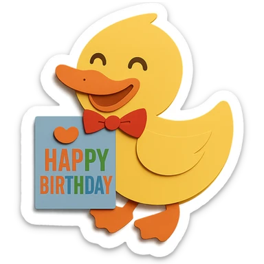 Change the color of the letter 'T' in 'BIRTHDAY' to match the other colors and look visually appealing, keep all other design elements unchanged sticker