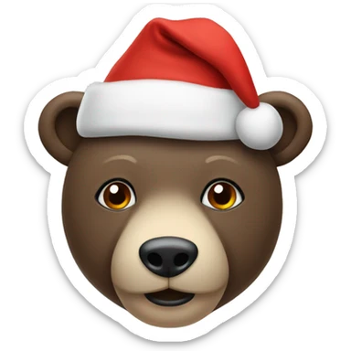 ours with a christmas hat  sticker