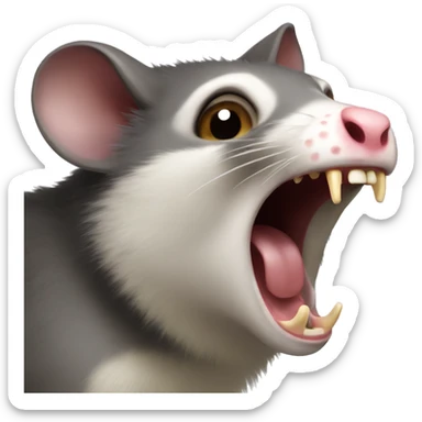 Possum screaming sticker