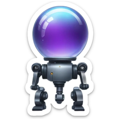 Crystal ball robot sticker